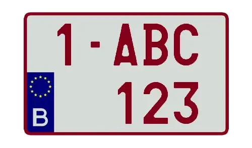 Nummerplaat België 4x4 340 x 210 mm - Cyaan & Co