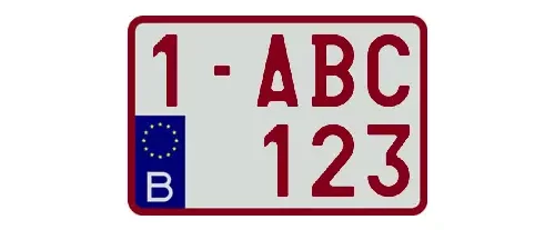 Nummerplaat België Moto 210 x 140 mm - Cyaan & Co