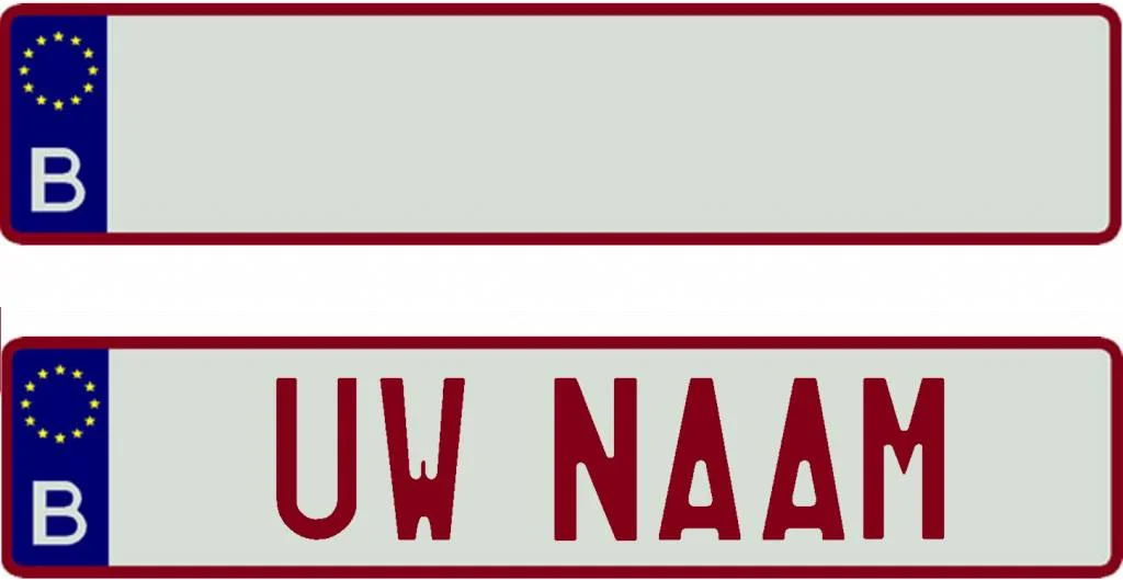 Gepersonaliseerde nummerplaat België 520 x 110 mm - Cyaan & Co